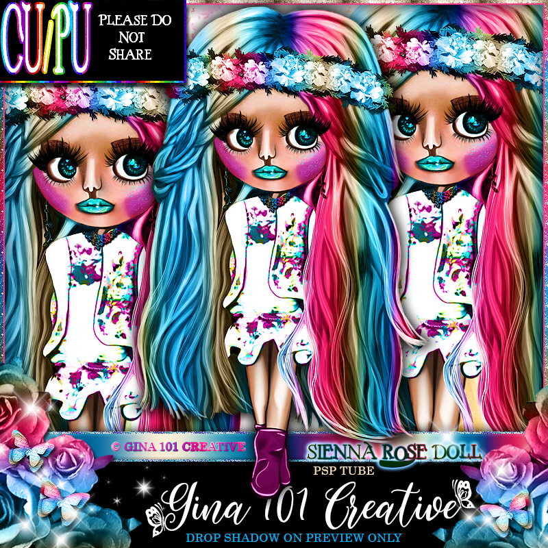 CU/PU Sienna Rose Multi Colour Spring/Summer Doll PSP Tube - Click Image to Close